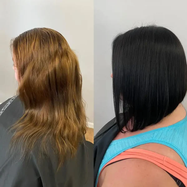 The Experience Hair Studio - short haircut style, plus black color treatment, long bob style - Edwardsville, IL